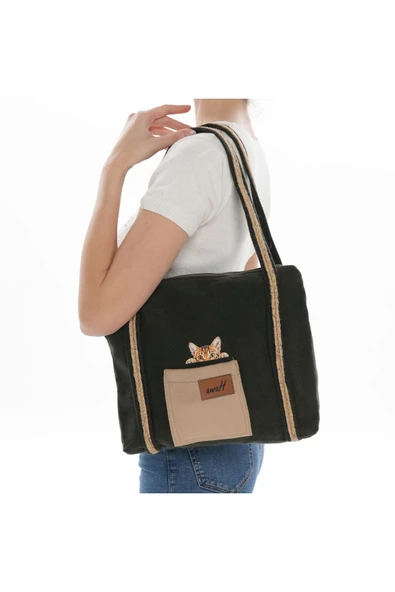 ÇANTA avvaH Özel Tasarım Haki Kaşe Kol Çantası YKKDHK1002 - 3