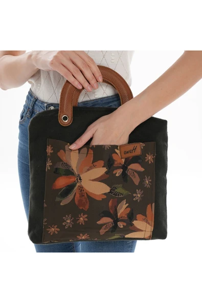 ÇANTA avvaH Özel Tasarım Haki Kaşe Bohem Desenli El Çantası HKDJKE1016 - 3