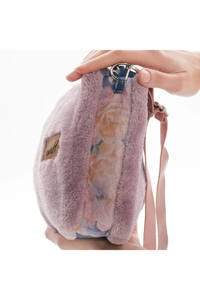 ÇANTA avvaH Özel Tasarım Lila Peluş Kol Çantası LPPK1022 - 3