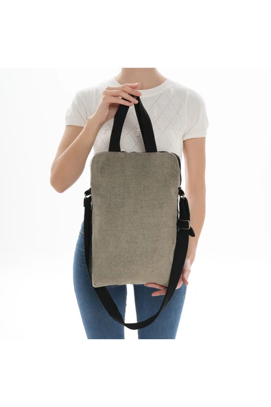 ÇANTA avvaH Özel Tasarım Bej Kaşe Dikdörtgen Kol Çantası BKKK1032 - 3