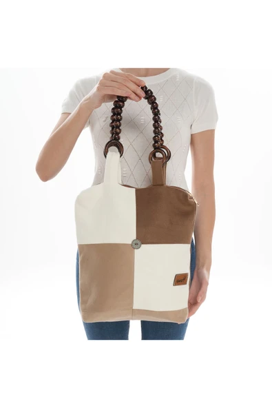 ÇANTA avvaH Özel Tasarım Dört Yama Kaşe Kol Çantası KKDBAD1011