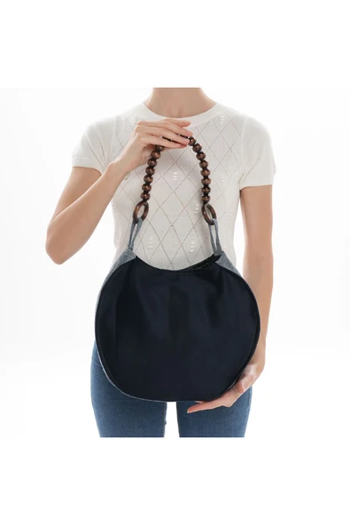 ÇANTA avvaH Özel Tasarım Jeans Detaylı Kaşe Kol Çantası LKBA1038 - 3