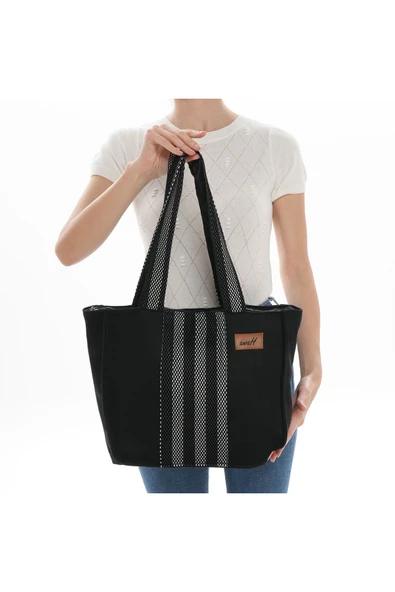 ÇANTA avvaH Özel Tasarım Siyah Kaşe Basic Kol Çantası SKKK1036