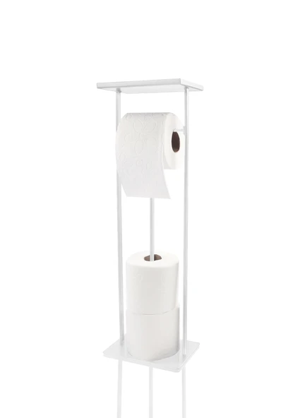 The Mia Tepsili Tuvalet Kağıdı Standı Beyaz 54x15x12 cm - 3