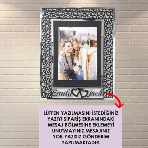 Veraart Kişiye Özel Işıklı Çiçek Desenli Fotoğraf Çerçevesi Sevgililer Günü Hediyesi - 6