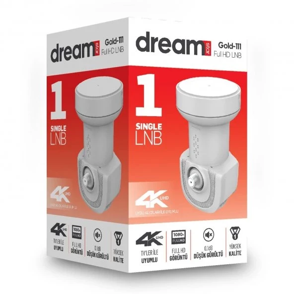 Dreamstar GOLD-111 4K Single Tekli LNB Full HD 1080P