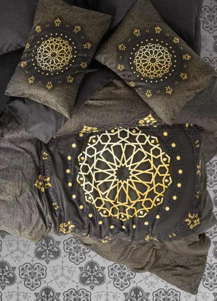 Cotton Box Palace Saten Çift Kişilik Nevresim Takımı Togay Antrasit - Resim 2