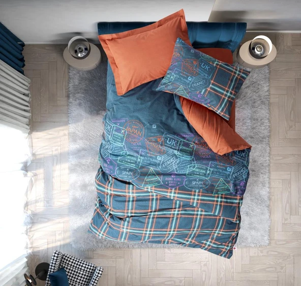 Cotton Box Genç Ranforce Nevresim Takımı Tek Kişilik Pleds Tarçın ürün görseli 1