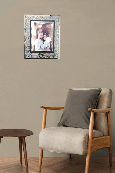 Veraart Kişiye Özel Işıklı Çiçek Desenli Fotoğraf Çerçevesi Sevgililer Günü Hediyesi - 2