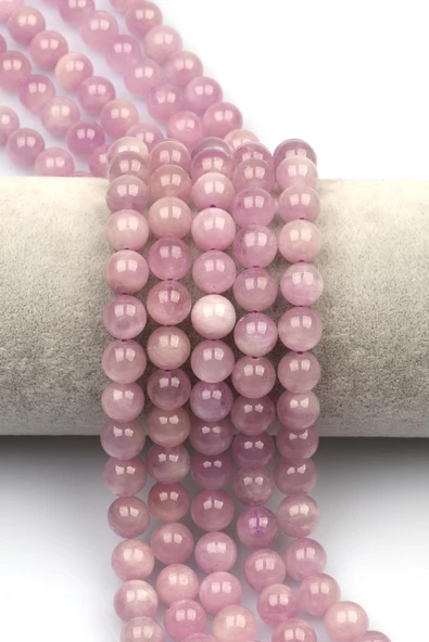 Kunzit (A Kalite) Doğal Taş Dizi 8 mm Küre Kesim