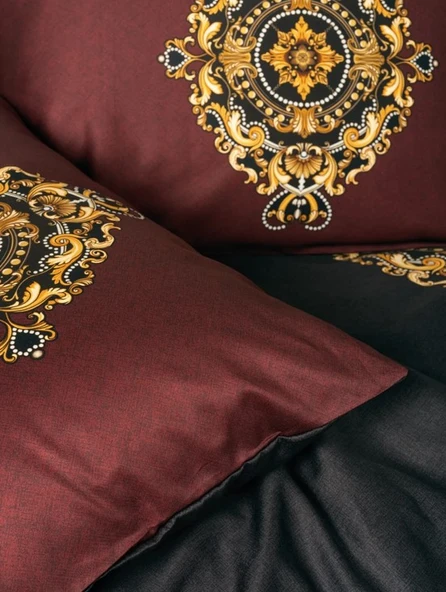 Cotton Box Palace Saten Çift Kişilik Nevresim Takımı Ebren Antrasit - Resim 3