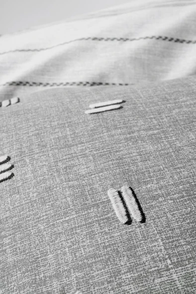 Cotton Box Klein Nakışlı Çift Kişilik Nevresim Takımı Patara Gri - 3