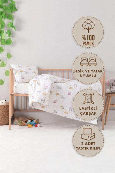 Baby %100 Pamuk Dream Sweet Bebek Nevresim Takımı - Pembe