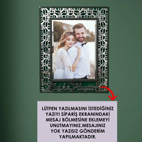 Veraart Kişiye Özel Işıklı Geometrik Desenli Fotoğraf Çerçevesi Sevgililer Günü Hediyesi - 5