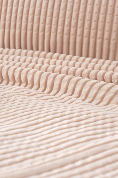 Merinos Modern Line 2 Parça Tek Kişilik Battaniye Seti - Bej - 2