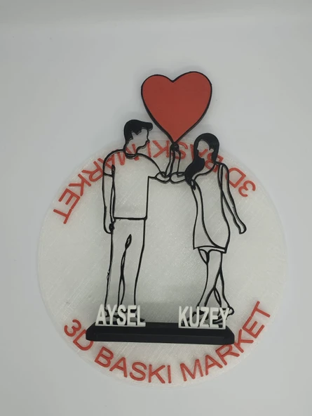 Ebedi Aşk 3D Baskılı Dekor Sevgililer Günü veya Yıldönümleri için Benzersiz Romantik Hediye - 8