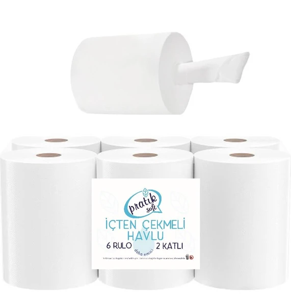 Pratiksoft 10 Koli İçten Çekmeli Kağıt Havlu 60 Rulo - 2