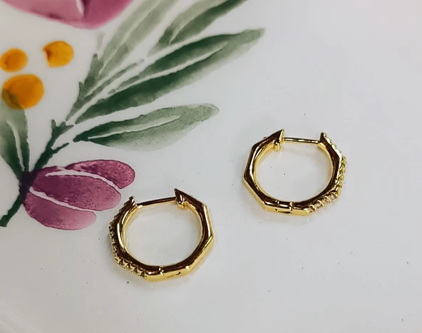 Zarif şık tasarım taşlı küpe - 3