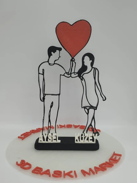 Ebedi Aşk 3D Baskılı Dekor Sevgililer Günü veya Yıldönümleri için Benzersiz Romantik Hediye - 7