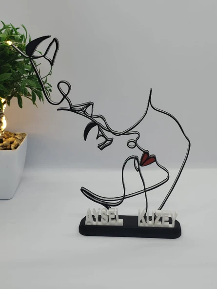 İç İçe Aşk 3D Baskılı Dekor Sevgililer Günü veya Yıldönümleri için Romantik Hediye