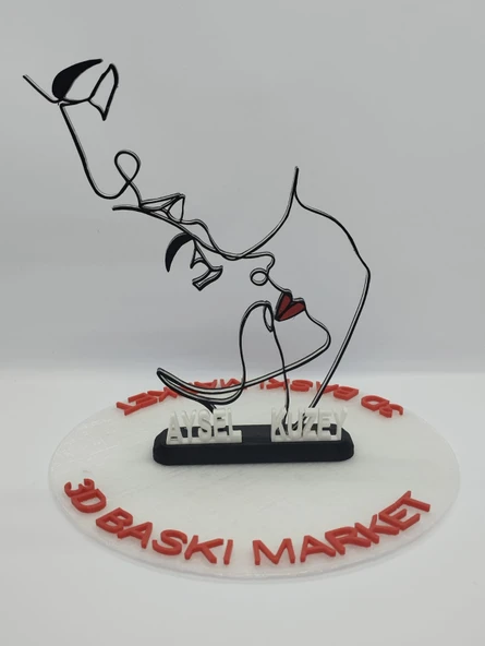 İç İçe Aşk 3D Baskılı Dekor Sevgililer Günü veya Yıldönümleri için Romantik Hediye - 7