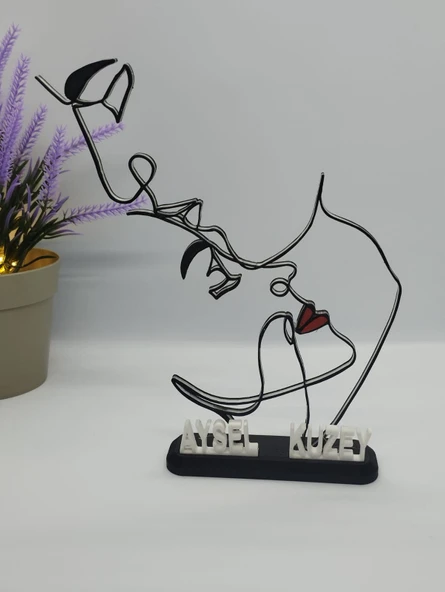 İç İçe Aşk 3D Baskılı Dekor Sevgililer Günü veya Yıldönümleri için Romantik Hediye - 3