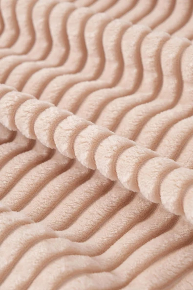 Merinos Modern Line 2 Parça Tek Kişilik Battaniye Seti - Bej - 4