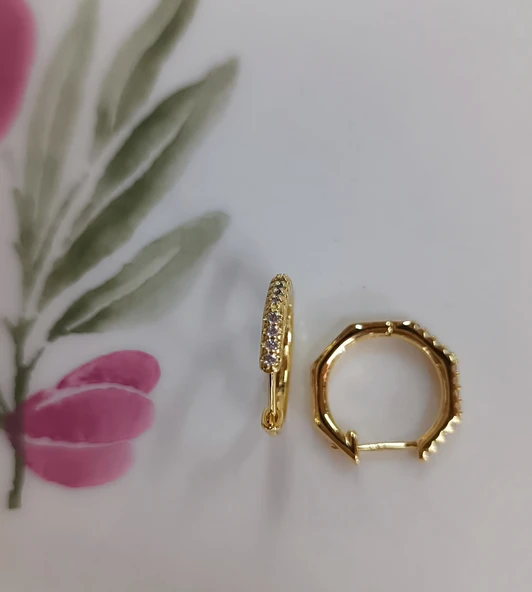 Zarif şık tasarım taşlı küpe - 5