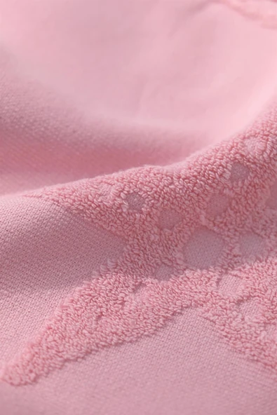 Trend %100 Pamuk Kabartmalı Plaj Havlusu - Pembe - 3
