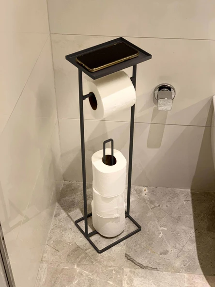 The Mia Tepsili Tuvalet Kağıdı Stand Siyah 54x15x12 cm - 2