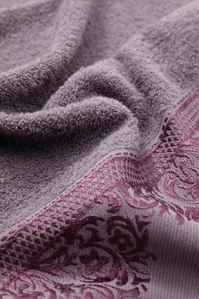 Pamuklu Jakarlı Tekli Bornoz Seti - Resim 2