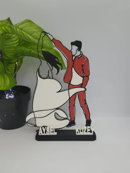 Dans Eden Aşk 3D Baskılı Dekor Sevgililer Günü veya Yıldönümleri için Romantik Hediye - 2