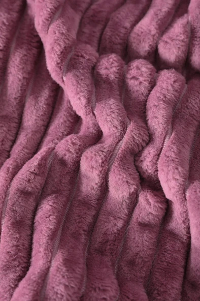 Merinos Modern Line 2 Parça Tek Kişilik Battaniye Seti - Mor - 3