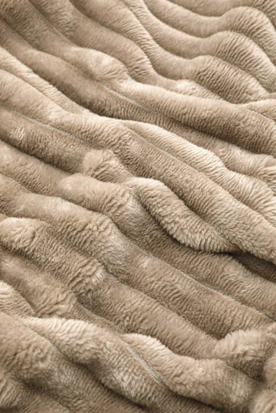 Merinos Eternity Fitilli Peluş Tek Kişilik Nevresim Takımı - Bej - Resim 2