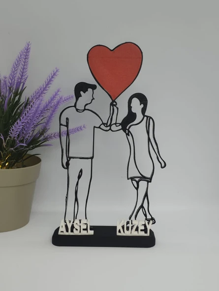 Ebedi Aşk 3D Baskılı Dekor Sevgililer Günü veya Yıldönümleri için Benzersiz Romantik Hediye - 3