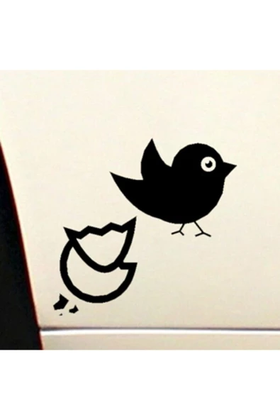 Sevimli Kuş Yumurta Tasarımı Su Geçirmez Çıkarılabilir Oto özel yeni sticker 2 Parça 16*15 Cm