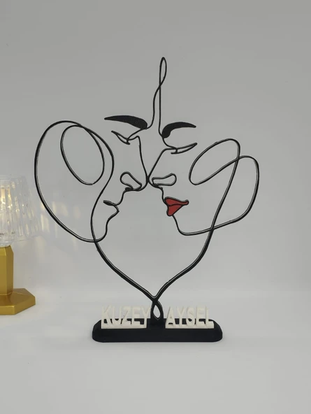 Aşık Çift 3D Baskılı Dekor Sevgililer Günü veya Yıldönümleri için Romantik Hediye - 5