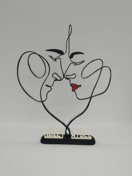 Aşık Çift 3D Baskılı Dekor Sevgililer Günü veya Yıldönümleri için Romantik Hediye - 6