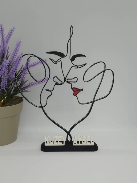 Aşık Çift 3D Baskılı Dekor Sevgililer Günü veya Yıldönümleri için Romantik Hediye - 3