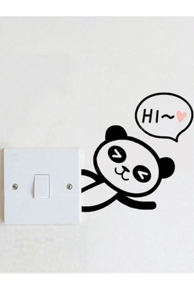 Oturma Odası Anahtarı özel yeni sticker Karikatür Panda Baskılı Duvar Dekoru