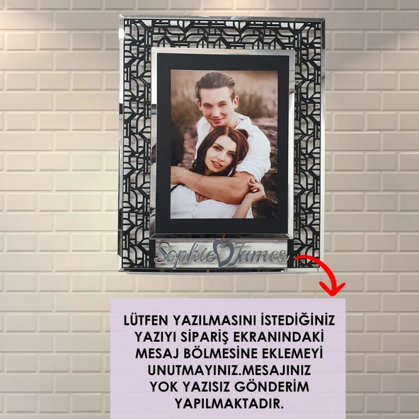 Veraart Kişiye Özel Işıklı Geometrik Desenli Fotoğraf Çerçevesi Sevgililer Günü Hediyesi - 7