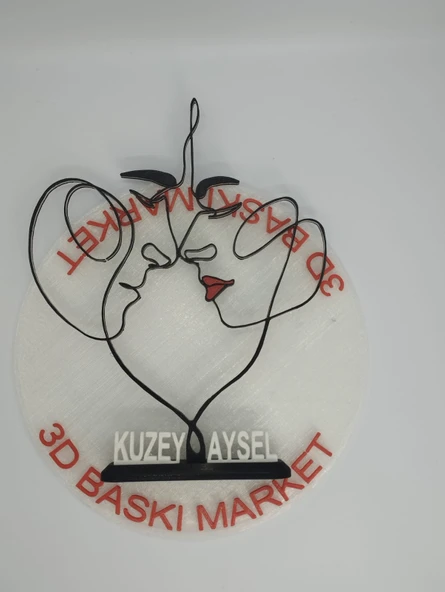 Aşık Çift 3D Baskılı Dekor Sevgililer Günü veya Yıldönümleri için Romantik Hediye - 8