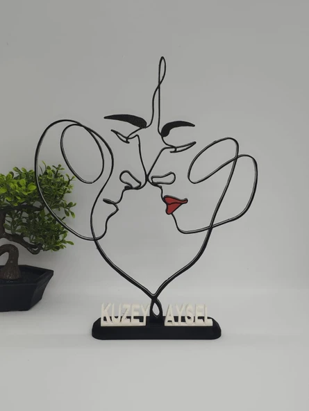 Aşık Çift 3D Baskılı Dekor Sevgililer Günü veya Yıldönümleri için Romantik Hediye - 4