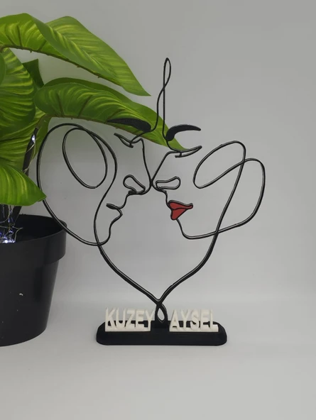 Aşık Çift 3D Baskılı Dekor Sevgililer Günü veya Yıldönümleri için Romantik Hediye - 2