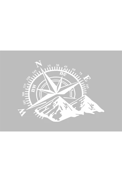 Pusula Compass Oto özel yeni sticker Beyaz 35*25 Cm