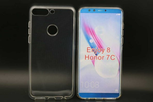 Huawei Honor 7C Kılıf Zore Şeffaf İnce ve Esnek Süper Silikon