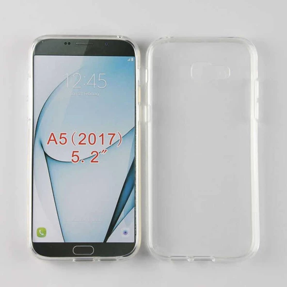 Galaxy A5 2017 Kılıf Şeffaf İnce ve Esnek Süper Silikon Kılıf - Resim 3