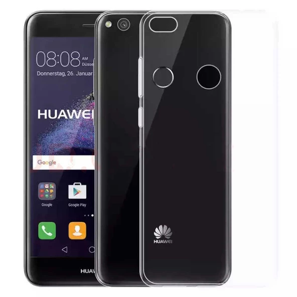 Huawei P8 Lite Kılıf Zore Şeffaf İnce ve Esnek Süper Silikon