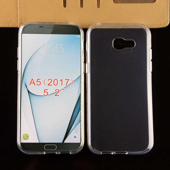 Galaxy A5 2017 Kılıf Şeffaf İnce ve Esnek Süper Silikon Kılıf - Resim 4
