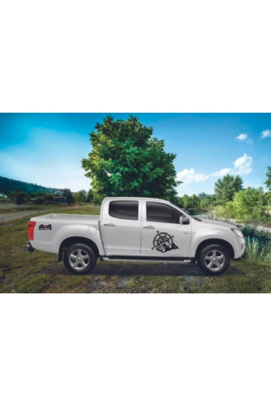 Pusula Vahşi Doğa Offroad Oto özel yeni sticker Siyah